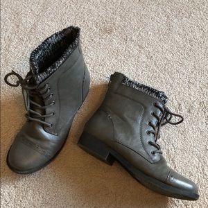 Grey Combat Boots